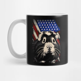 Pocket Piggies Guinea Pig Charm, USA Flag for Pet Devotees Mug